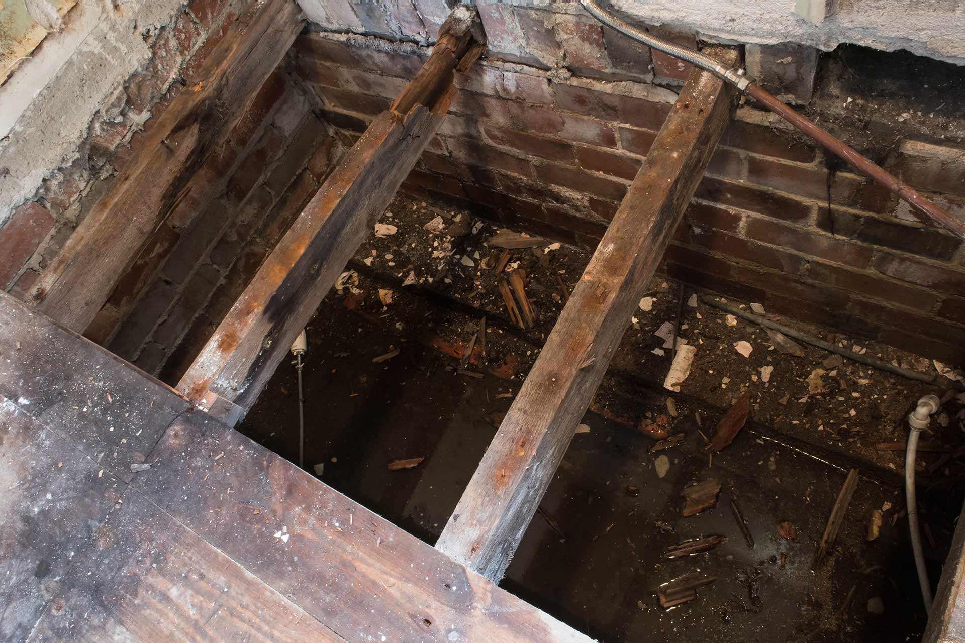 bad joists from flooded crawl space